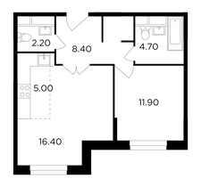 Продажа 2-комнатной квартиры 48,3 м², 24/24 этаж