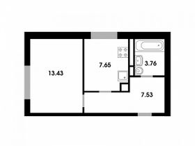 Продажа 1-комнатной квартиры 32,4 м², 4/4 этаж