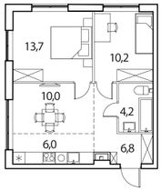 Продажа 3-комнатной квартиры 50,9 м², 2/17 этаж