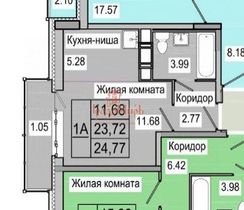 Продажа квартиры-студии 24,8 м², 10/19 этаж