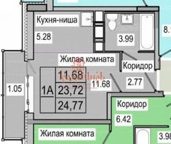 Продажа квартиры-студии 24,8 м², 16/19 этаж