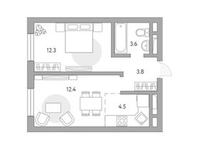 Продажа 2-комнатной квартиры 36,6 м², 10/18 этаж