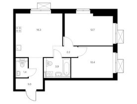 Продажа 2-комнатной квартиры 51,9 м², 13/33 этаж