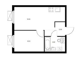 Продажа 1-комнатной квартиры 32,6 м², 17/33 этаж