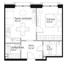 Продажа 1-комнатной квартиры 39,5 м², 3/27 этаж