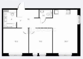 Продажа 2-комнатной квартиры 59,7 м², 3/25 этаж
