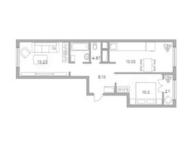 Продажа 2-комнатной квартиры 54,4 м², 3/25 этаж