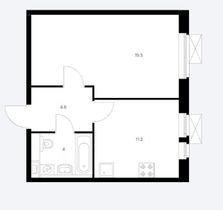 Продажа 1-комнатной квартиры 39,3 м², 25/25 этаж