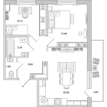 Продажа 2-комнатной квартиры 62,8 м², 2/16 этаж