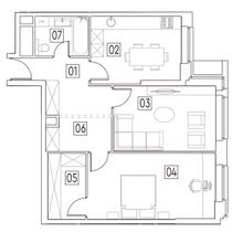 Продажа 2-комнатной квартиры 66,1 м², 2/29 этаж