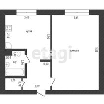 Продажа 1-комнатной квартиры 38 м², 3/4 этаж