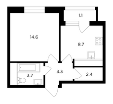 Продажа 1-комнатной квартиры 34 м², 6/22 этаж