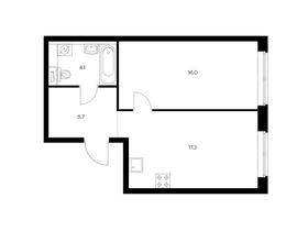 Продажа 1-комнатной квартиры 43,1 м², 15/33 этаж