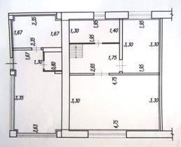 Продажа 4-комнатной квартиры 75 м², 1/2 этаж