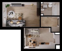 35,7 м², 1-комн. квартира, 3/4 этаж