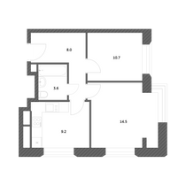 Продажа 2-комнатной квартиры 46,1 м², 21/23 этаж