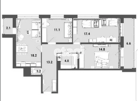 Продажа 4-комнатной квартиры 88,5 м², 24/24 этаж