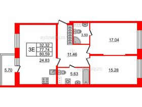 Продажа 2-комнатной квартиры 75,9 м², 3/9 этаж