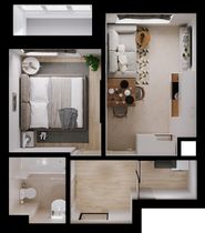 32 м², 1-комн. квартира, 3/4 этаж