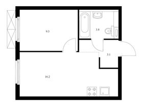 Продажа 1-комнатной квартиры 32,4 м², 23/33 этаж