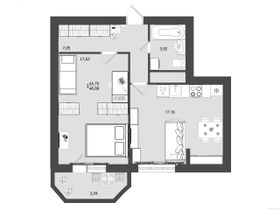 Продажа 1-комнатной квартиры 46,9 м², 6/9 этаж