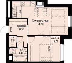 Продажа 1-комнатной квартиры 45,9 м², 9/10 этаж