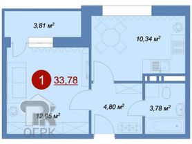 Продажа 1-комнатной квартиры 34 м², 17/17 этаж