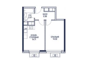 Продажа 1-комнатной квартиры 37,9 м², 6/22 этаж