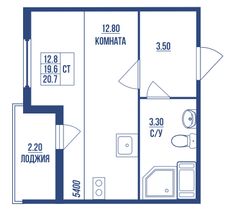 Продажа квартиры-студии 20,7 м², 11/25 этаж