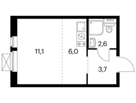 Продажа квартиры-студии 23 м², 16/25 этаж