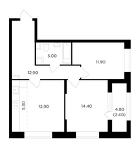 Продажа 3-комнатной квартиры 64,8 м², 16/17 этаж