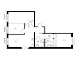Продажа 3-комнатной квартиры 75,3 м², 5/25 этаж