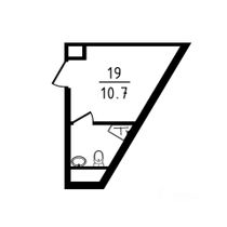 10,7 м², студия, 3/31 этаж