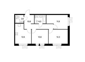 Продажа 3-комнатной квартиры 64,8 м², 16/25 этаж
