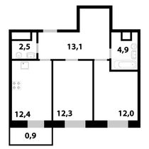 Продажа 2-комнатной квартиры 57 м², 25/25 этаж