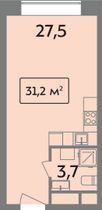 Продажа квартиры-студии 31,2 м², 9/14 этаж