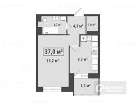 Продажа 1-комнатной квартиры 37 м², 10/17 этаж