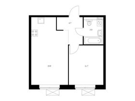 Продажа 1-комнатной квартиры 40,2 м², 9/20 этаж