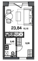 Продажа квартиры-студии 23,8 м², 2/10 этаж