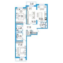 Продажа 3-комнатной квартиры 105,4 м², 23/24 этаж