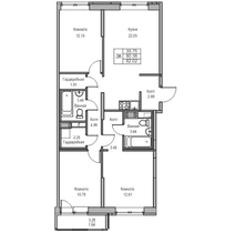 80,4 м², 3-комн. квартира, 4/23 этаж