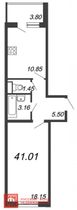 Продажа 1-комнатной квартиры 41 м², 2/5 этаж