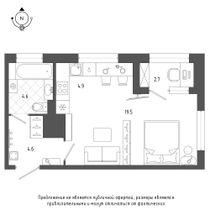 Продажа квартиры-студии 35 м², 6/18 этаж