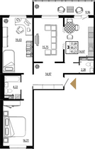 Продажа 3-комнатной квартиры 93,2 м², 5/8 этаж