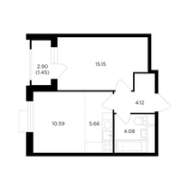 Продажа 2-комнатной квартиры 41 м², 25/26 этаж