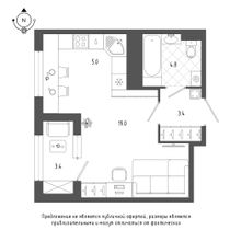 Продажа квартиры-студии 33,9 м², 13/18 этаж