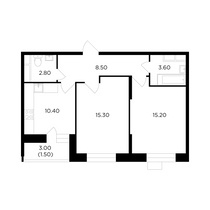 Продажа 2-комнатной квартиры 57,3 м², 6/14 этаж