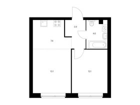 Продажа 2-комнатной квартиры 41,3 м², 23/32 этаж