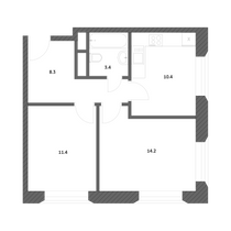 Продажа 2-комнатной квартиры 47,8 м², 23/25 этаж