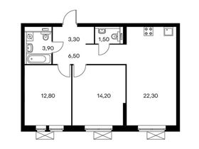Продажа 2-комнатной квартиры 64,6 м², 12/33 этаж